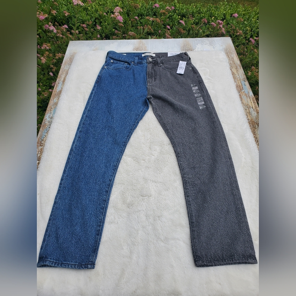 Two-Tone Pascun Blue and Gray Men Jeans Size 30x30